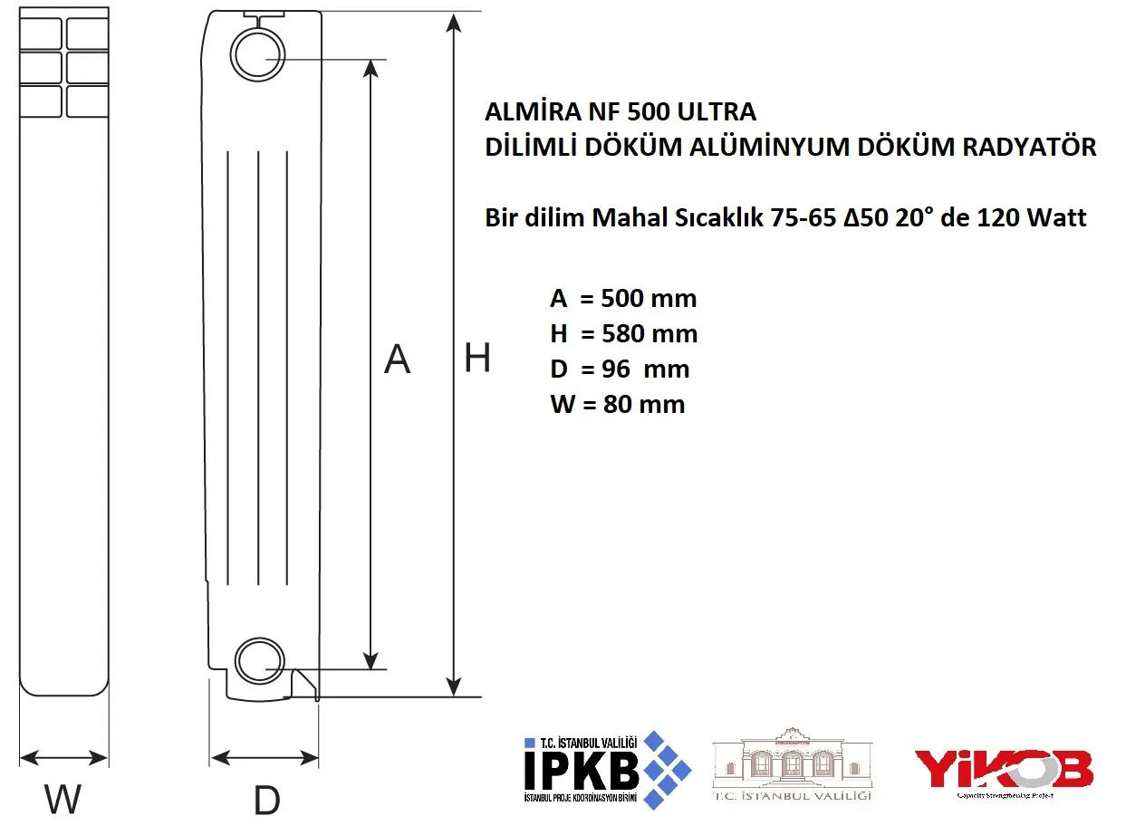 Yikob dilimli döküm alüminyum radyatör